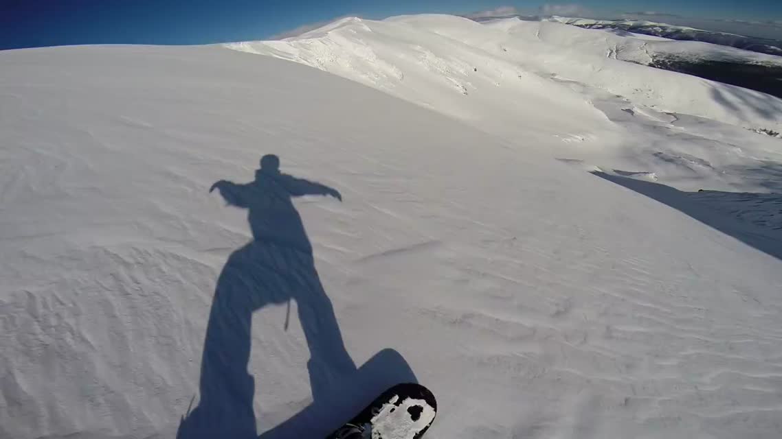 Лавина (Avalanche filmed GoPro Hero3+ - Snowboarding)