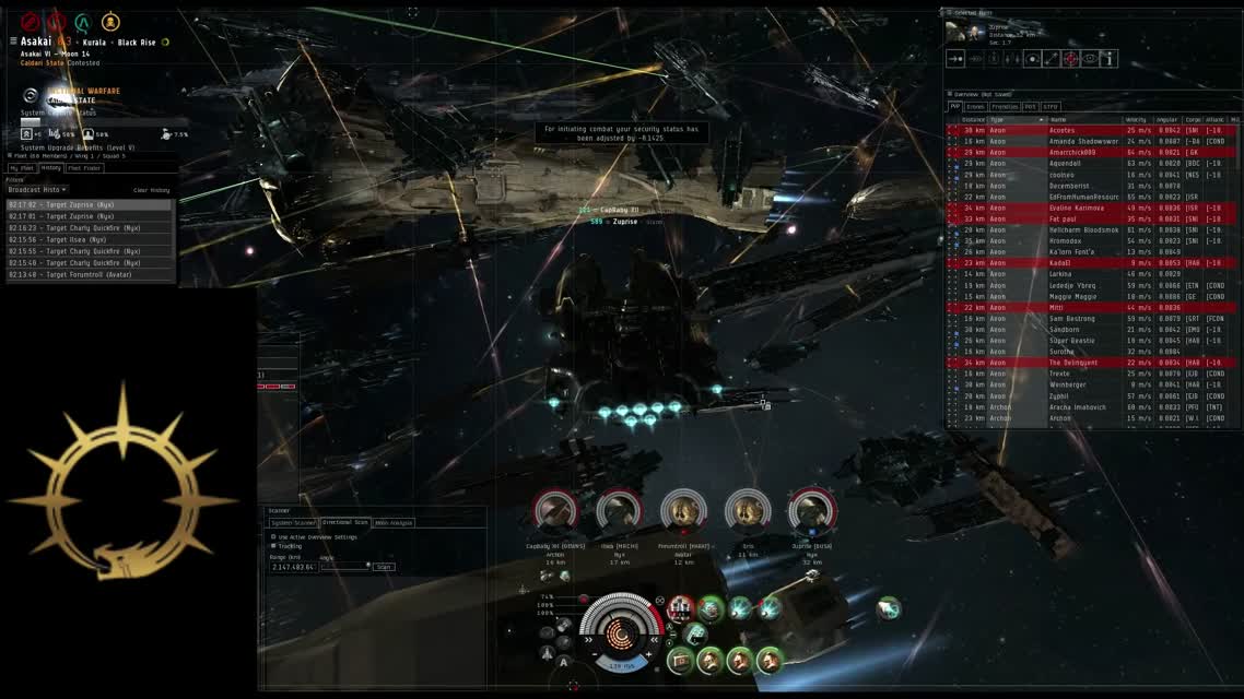 Eve Online. Pretty Lights- the Battle of Asakai
