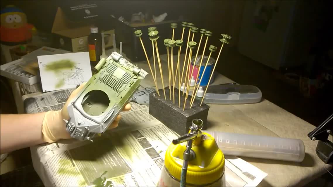 Покраска модели танка. Часть №2. База и высветление